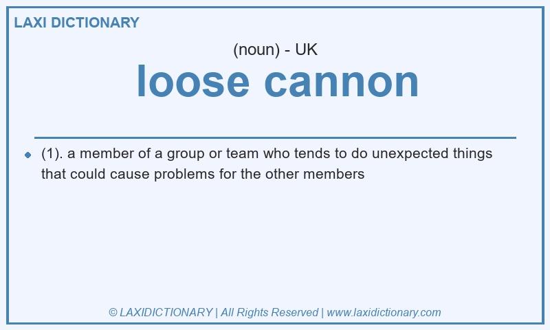 Definition loose cannon in British English
