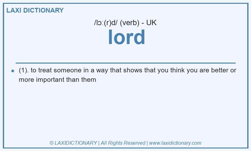 Definition lord in British English
