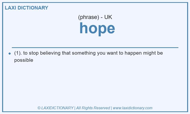 Definition hope in British English