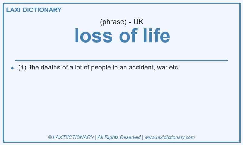 Definition loss of life in British English