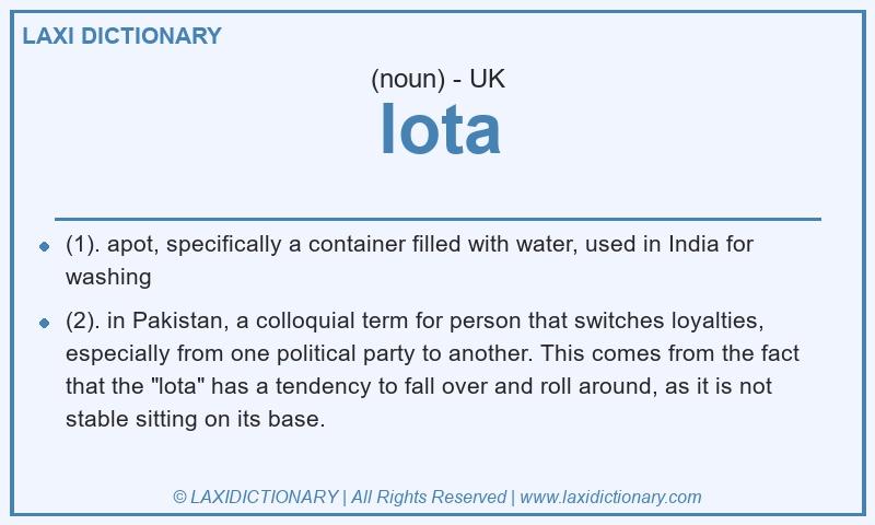 Definition lota in British English