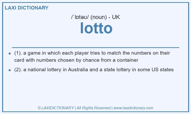 Definition lotto in British English