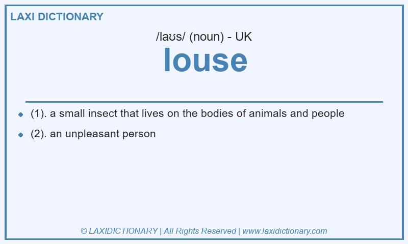 Definition louse in British English