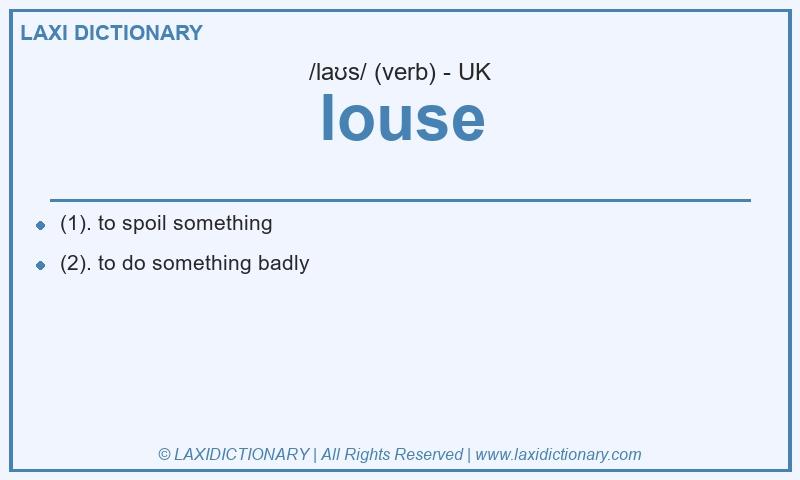 Definition louse in British English