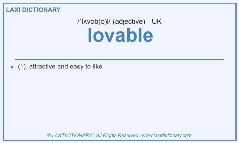 Definition lovable in British English