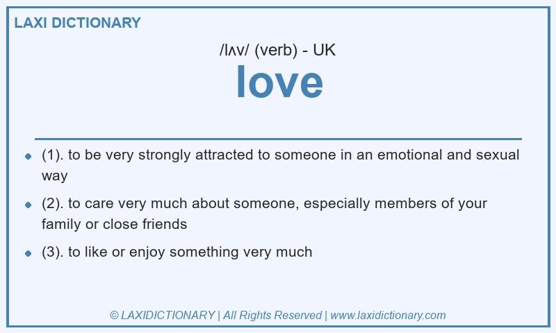 Definition love in British English