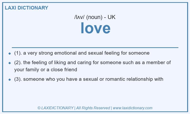 Definition love in British English