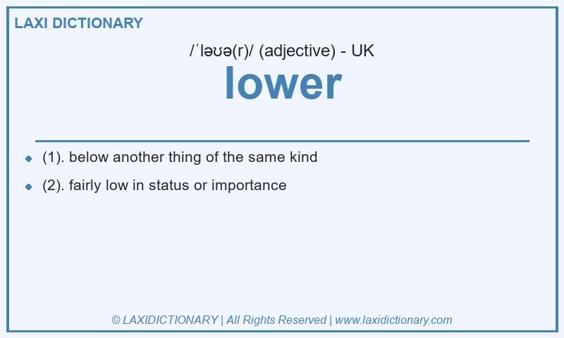 Definition lower in British English
