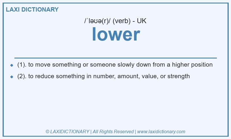 Definition lower in British English