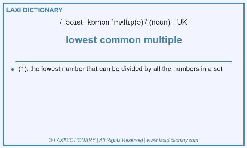 Definition lowest common multiple in British English