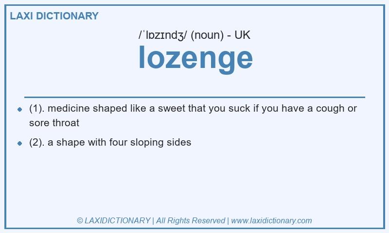 Definition lozenge in British English
