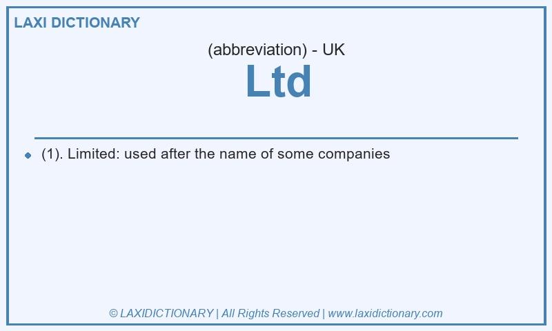 Definition Ltd in British English