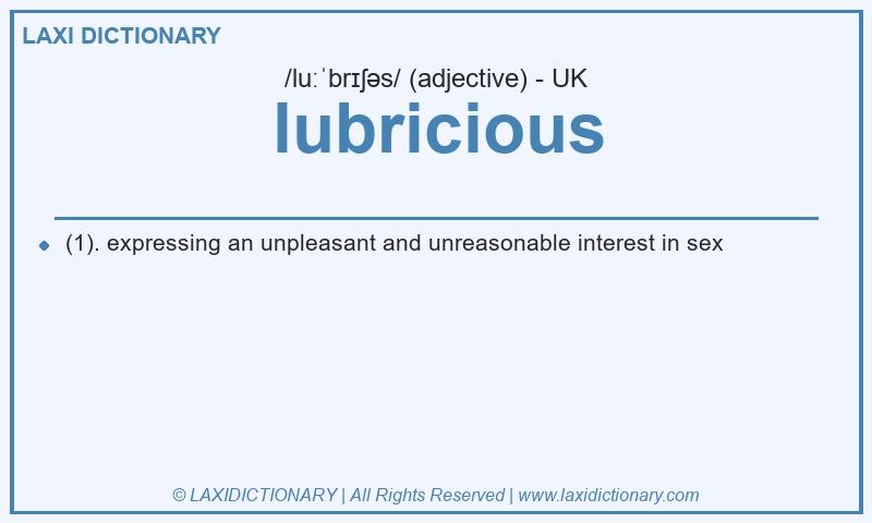 Definition lubricious in British English