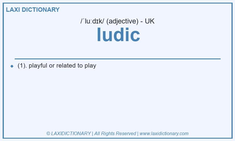 Definition ludic in British English
