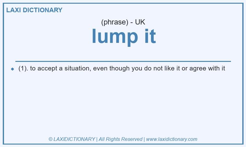 Definition lump it in British English
