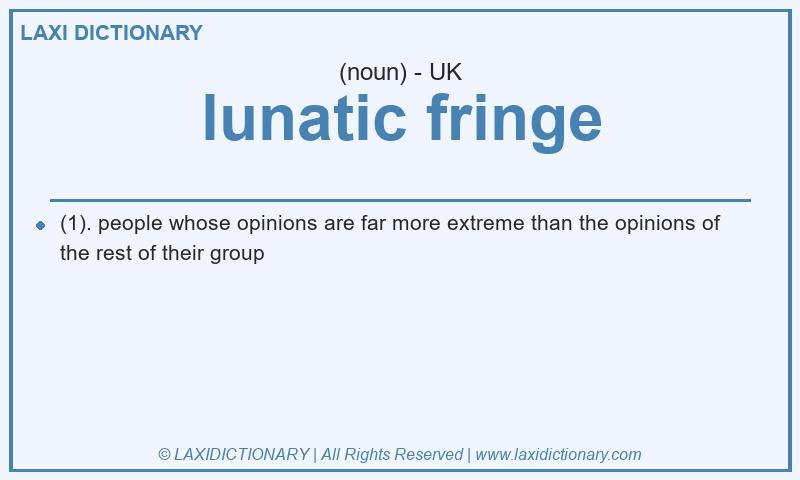 Definition lunatic fringe in British English