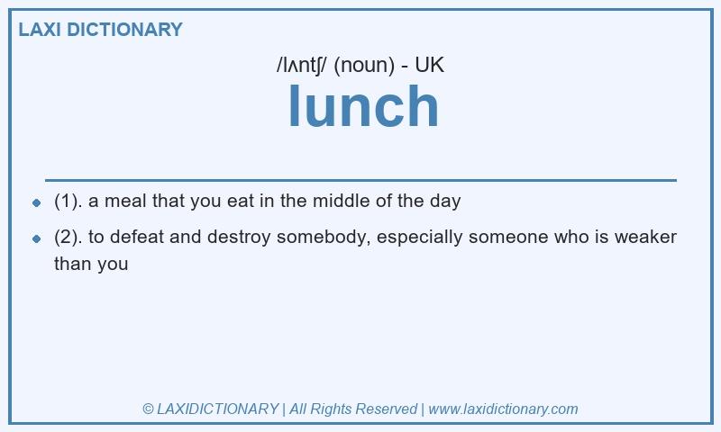 Definition lunch in British English