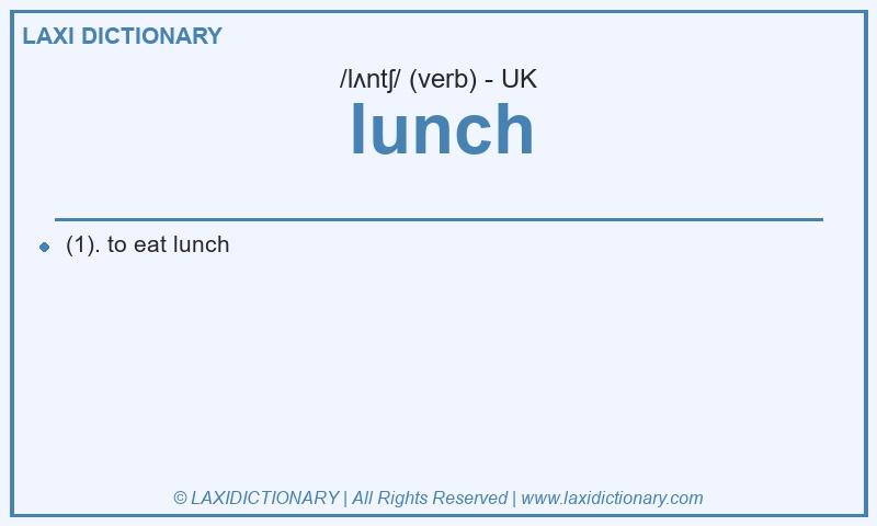 Definition lunch in British English