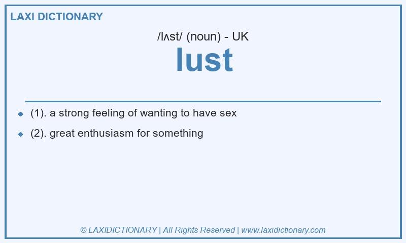 Definition lust in British English