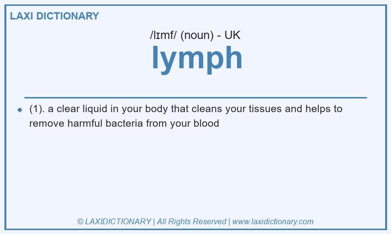 Definition lymph in British English