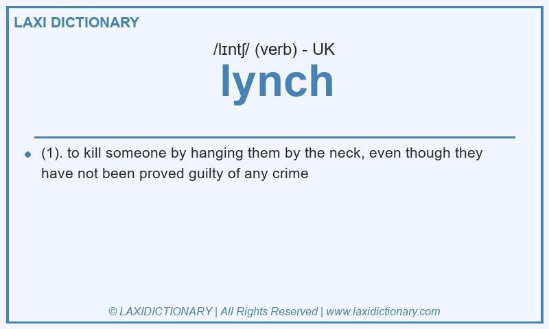 Definition lynch in British English