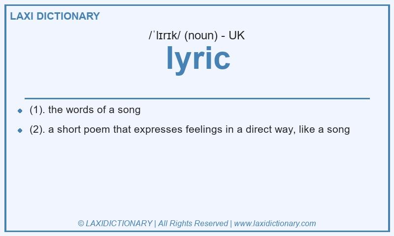 Definition lyric in British English
