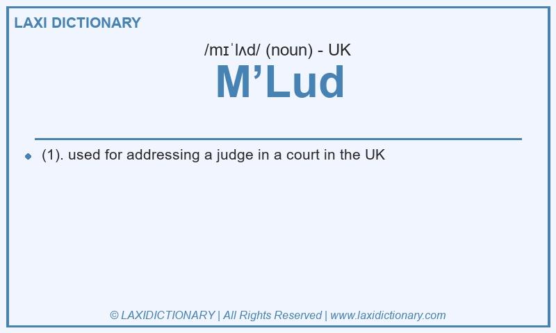 Definition M’Lud in British English