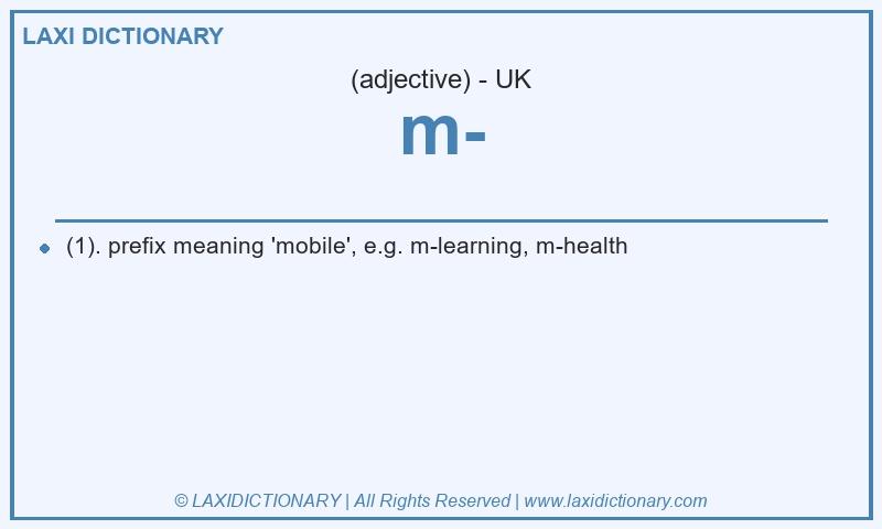 Definition m- in British English