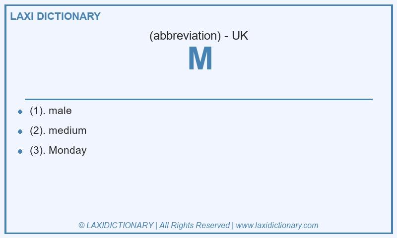Definition M in British English