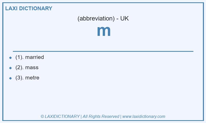 Definition m in British English