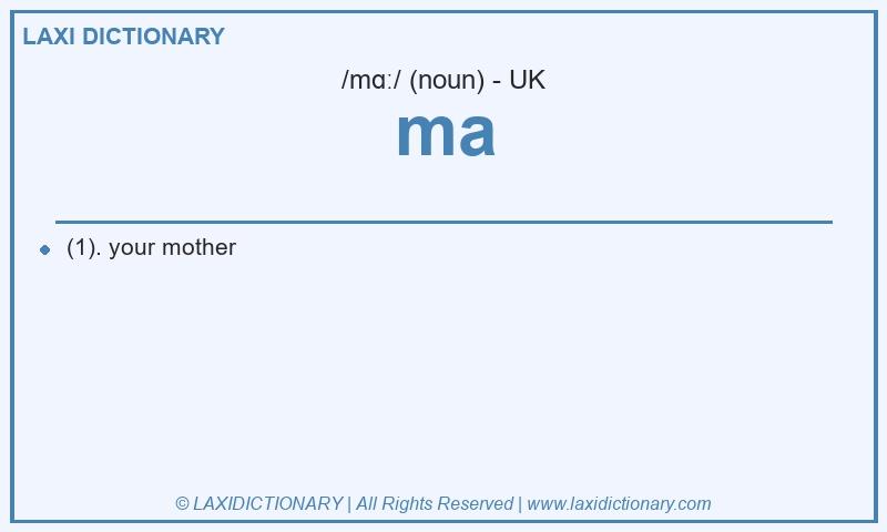 Definition ma in British English