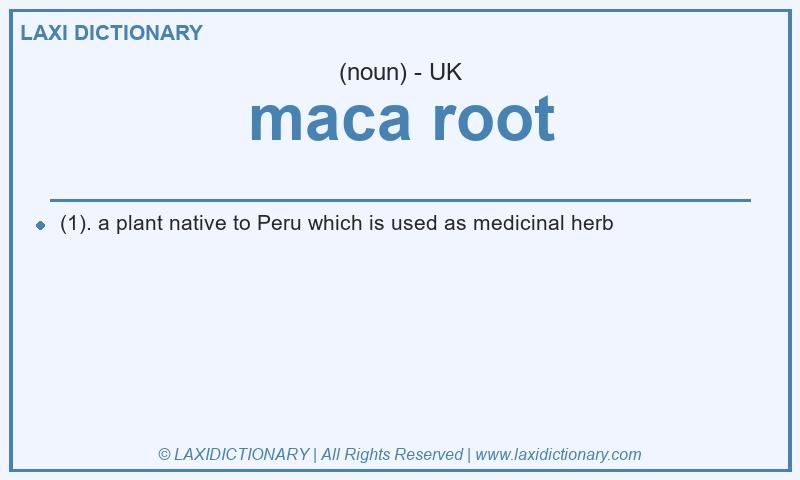 Definition maca root in British English