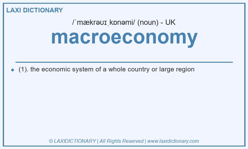 Definition macroeconomy in British English