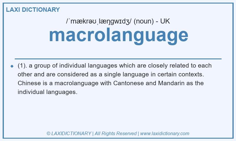 Definition macrolanguage in British English