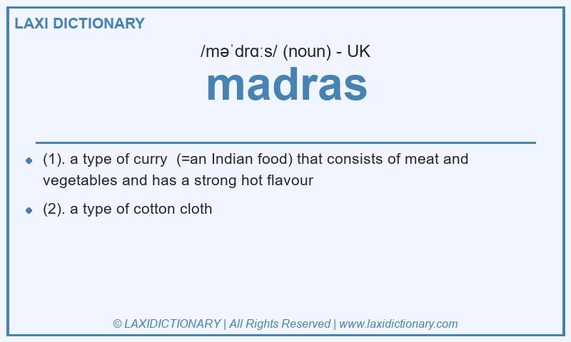 Definition madras in British English