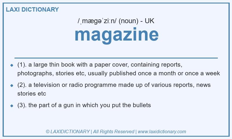 Definition magazine in British English
