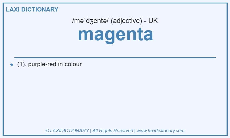 Definition magenta in British English