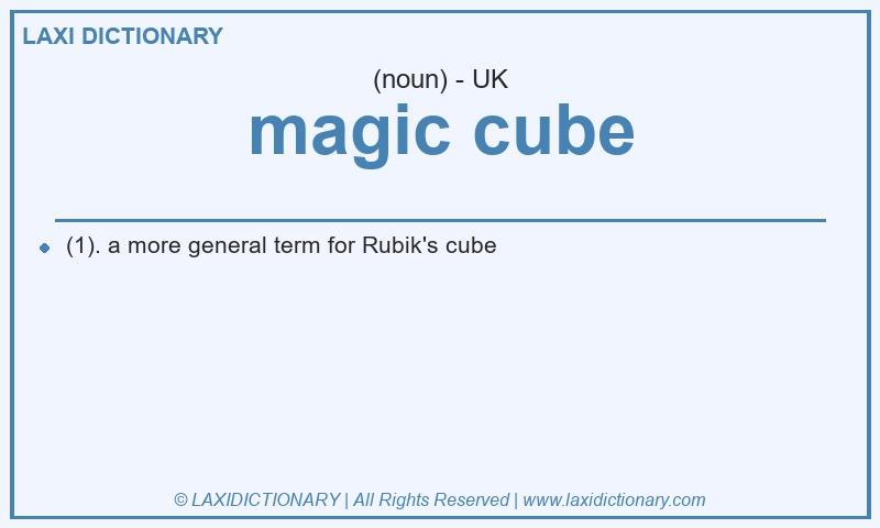 Definition magic cube in British English