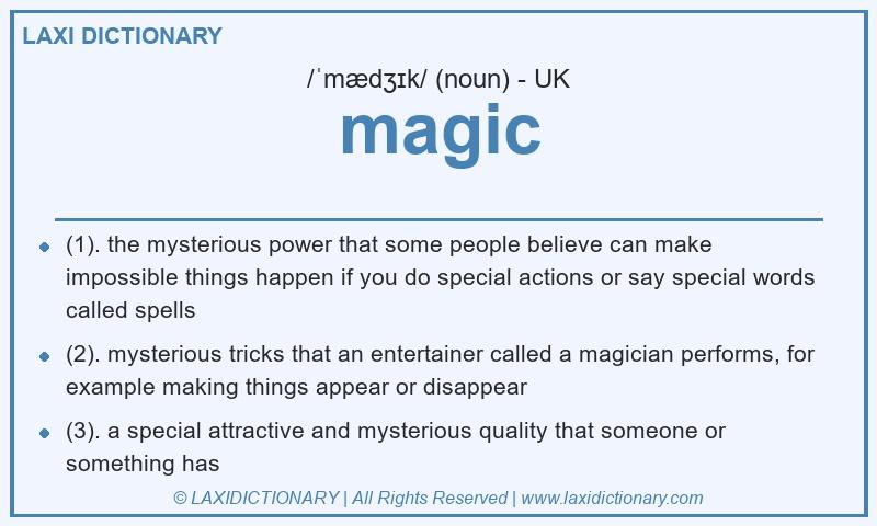 Definition magic in British English
