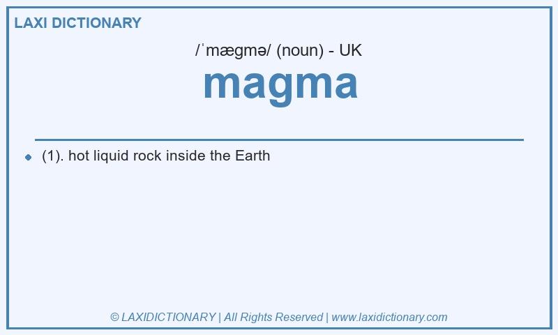 Definition magma in British English