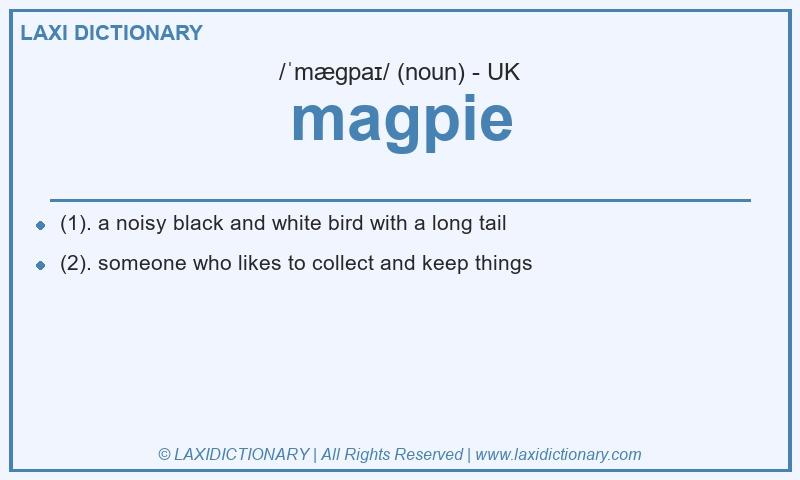 Definition magpie in British English