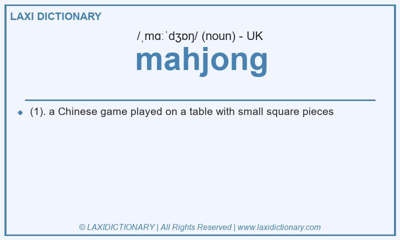 Definition mahjong in British English