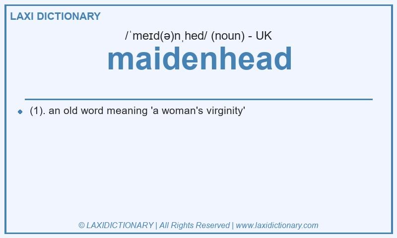 Definition maidenhead in British English