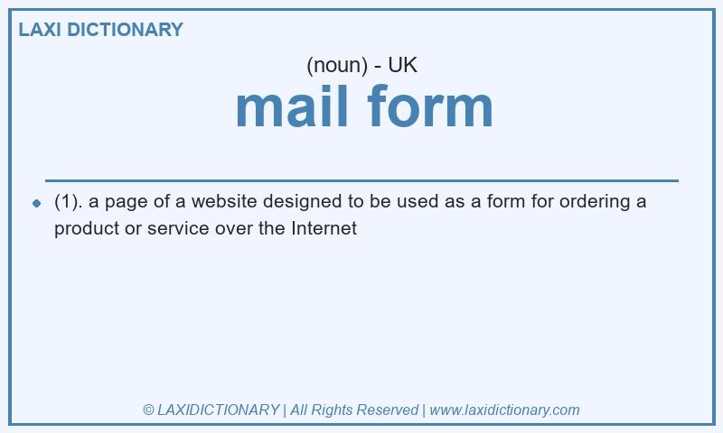 Definition mail form in British English