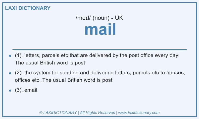 Definition mail in British English