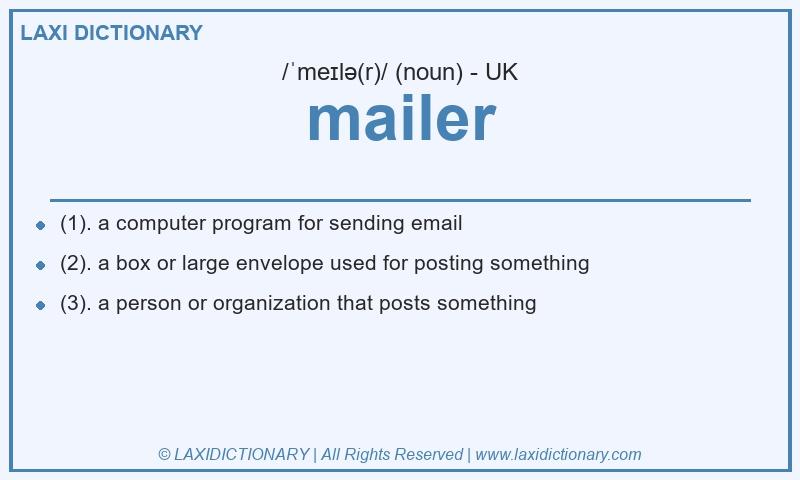 Definition mailer in British English
