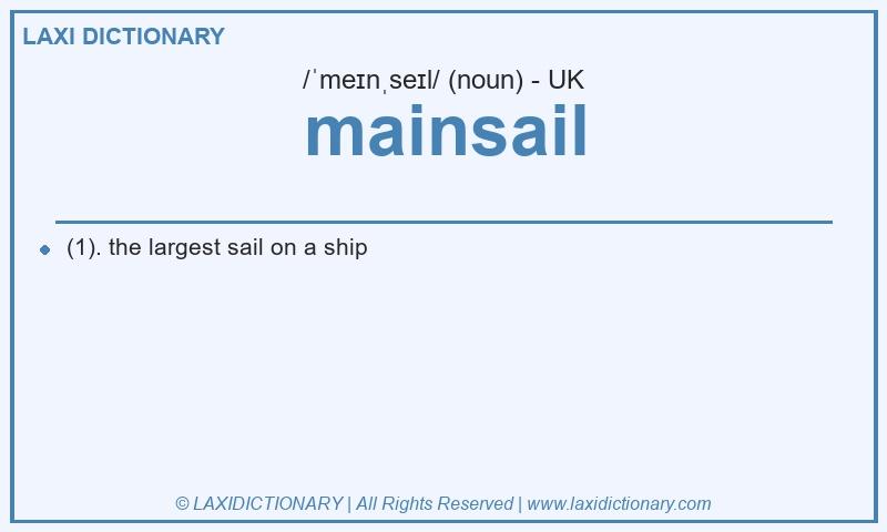 Definition mainsail in British English