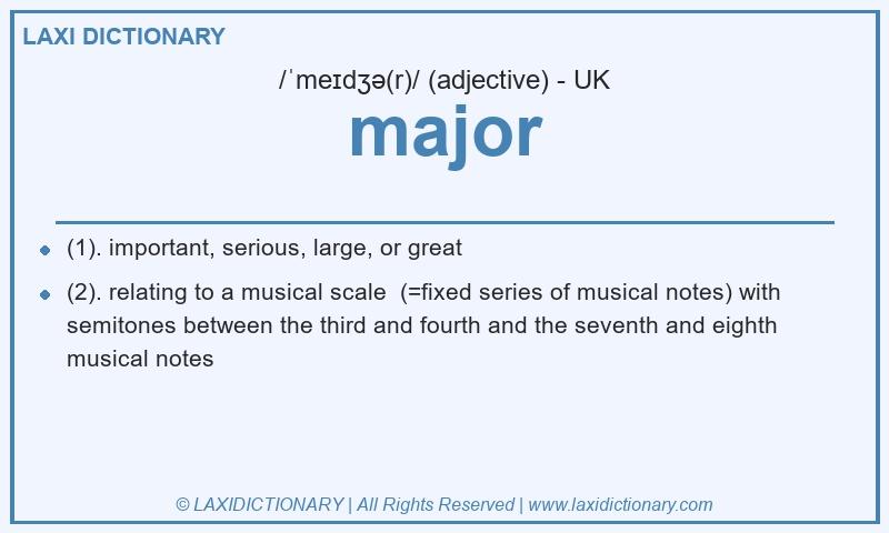 Definition major in British English
