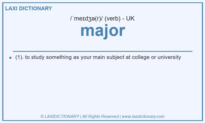 Definition major in British English