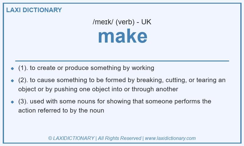 Definition make in British English